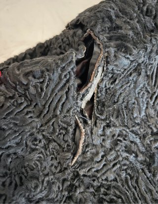 Abrigo de piel auténtica negro
