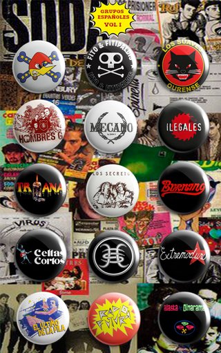 PACK CHAPAS GRUPOS MÍTICOS ESPAÑOLES (VOL 1)