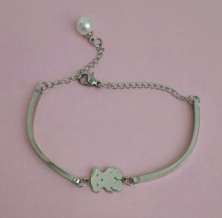 Pulsera acero-perla.