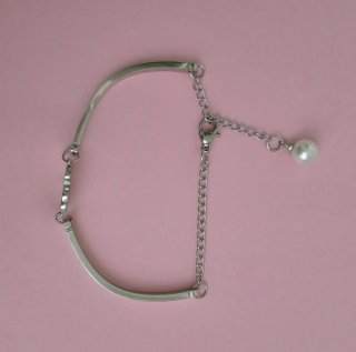Pulsera acero-perla.