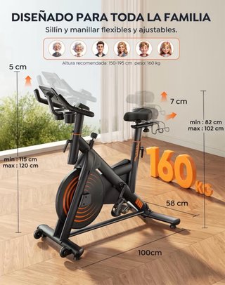 Bicicleta Estática Magnética Burever Naranja.