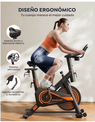Bicicleta Estática Magnética Burever Naranja.