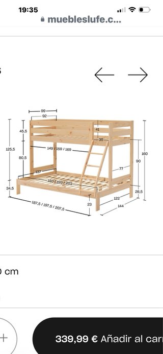 Litera infantil madera.