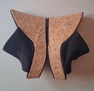 Sabot donna camoscio nero con fiore