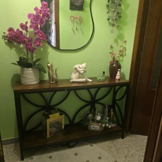 Mesa consola entradita madera y metal