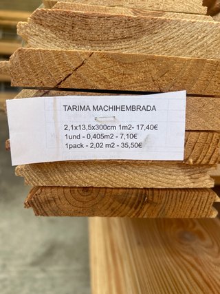 Tarima machihembrada de pino y abeto