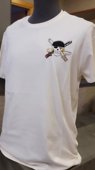 Maglietta cotone 100% ricamo Zoro One Piece
