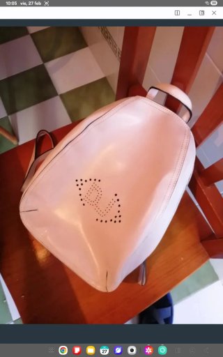 OCASION Mochila Piel Blanco 30x20cm