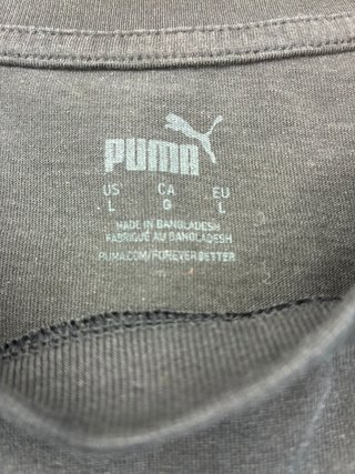 Camiseta Puma Logo Vertical Blanco Negra