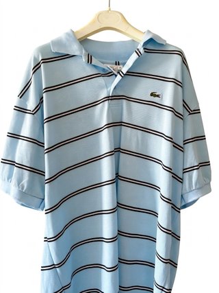 Polo Lacoste a righe azzurro taglia XL