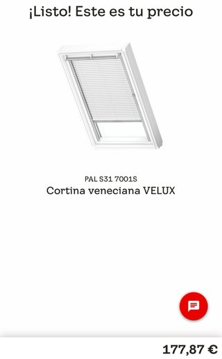 Cortina Veneciana Velux pequeña