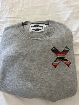 Sudadera Blue Banana Gris con X Multicolor