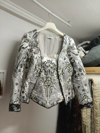 Traje de fallera adulta plata y gris