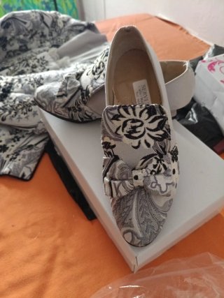 Traje de fallera adulta plata y gris,manga larga