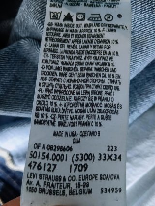 Levi's 501 ZXX Vintage 80s W33 L34 made in USA