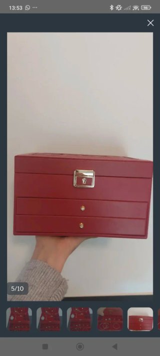 Portagioie grande rosso e oro