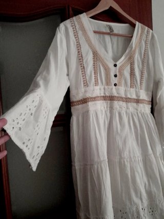 Vestido Verano Valdior Blanco Talla Única