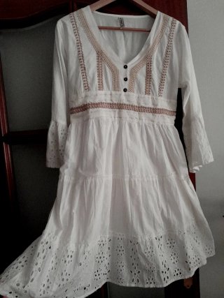 Vestido Verano Valdior Blanco Talla Única