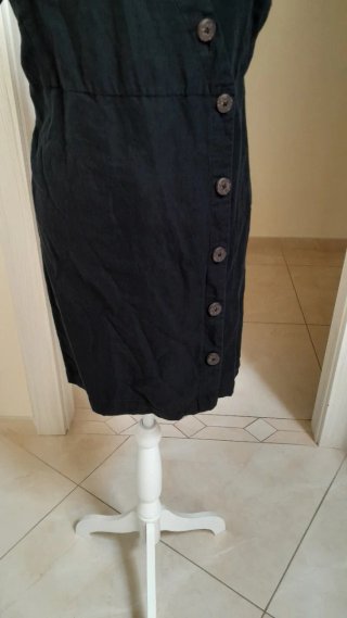 Vestito estivo in lino e cotone nero