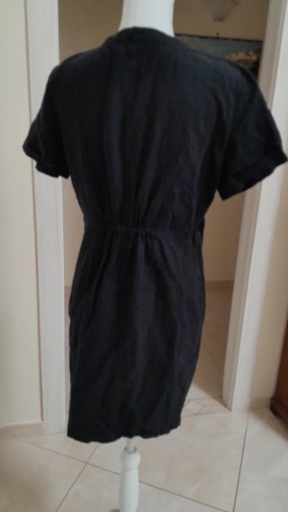 Vestito estivo in lino e cotone nero