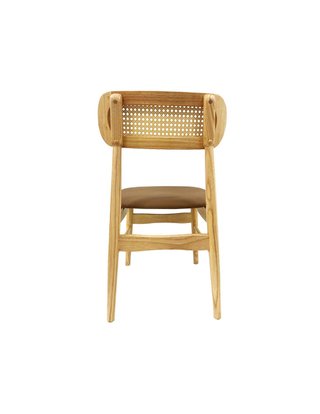 Silla Madera y Ratán Marrón
