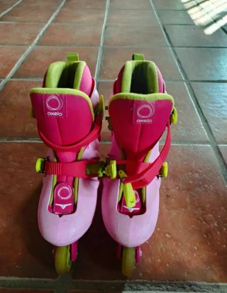 Patines Oxelo Rosas Talla Ajustable + bolsa