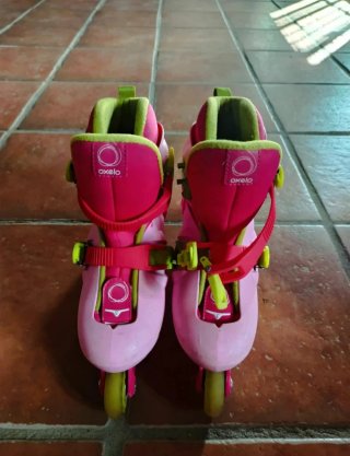 Patines Oxelo Rosas Talla Ajustable + bolsa