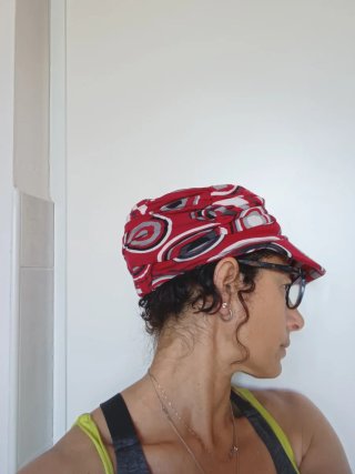 Cappellino di bambù fantasia geometrica