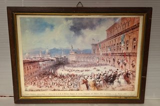 Stampa antica Batteria di Casa Albano