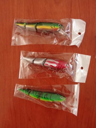 5 Señuelos Pesca Articulados 3 Segmentos