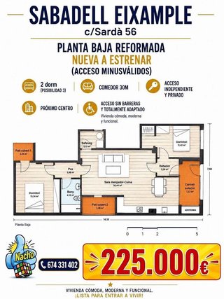 Piso en venta en Eixample - Sant Oleguer en Sabadell