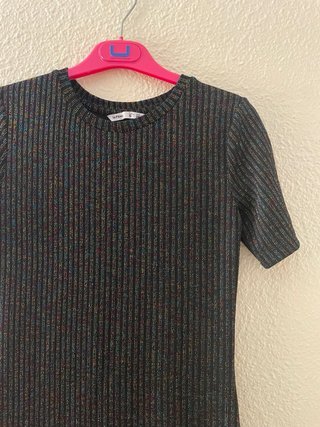 Vestido negro purpurina talla S