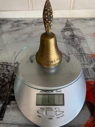 Campanella Vintage in Ottone con Manico Decorato