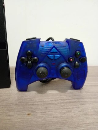 PlayStation 2 Slim Negra + Mando Azul (87)