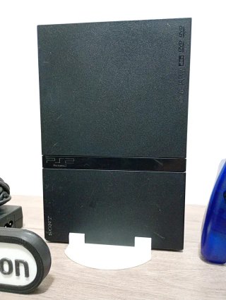 PlayStation 2 Slim Negra + Mando Azul (87)