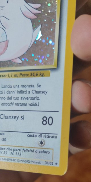 Carta Pokémon Chansey Set Base 3/102