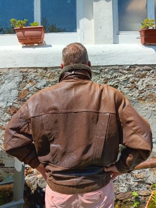 Chaqueta Cuero AERO CLUB Marrón Talla XL
