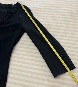 Blusón Zara Lino Negro Abalorios