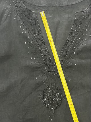 Blusón Zara Lino Negro Abalorios