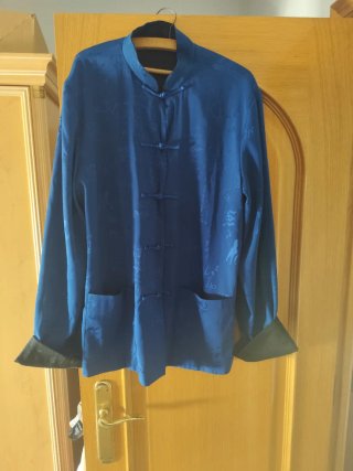 Camisa china reversible azul-negra