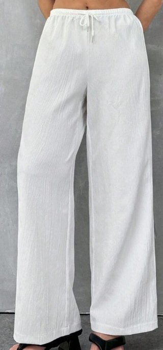 Pantalón blanco ancho Mujer