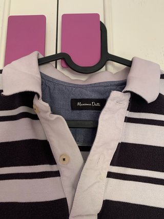 Polo Massimo Dutti Rayas blanco y negro