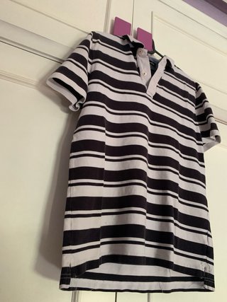 Polo Massimo Dutti Rayas blanco y negro