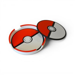 Pack 4 Posavasos Pokemon + Recipiente Pokeball