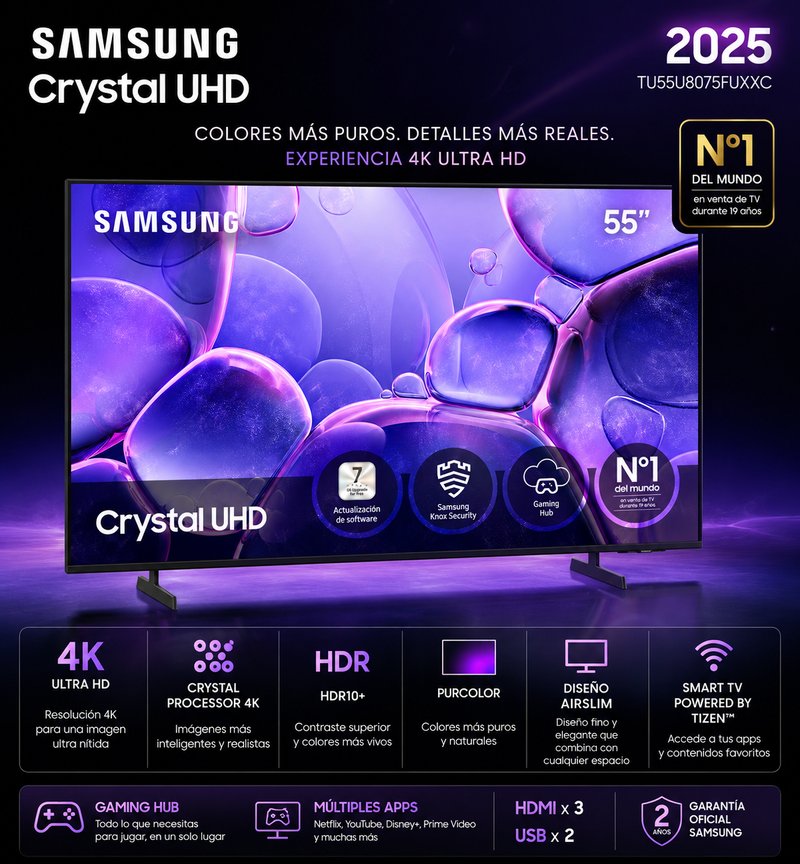 Samsung Crystal UHD 55 4K TU55U8075FUXXC
