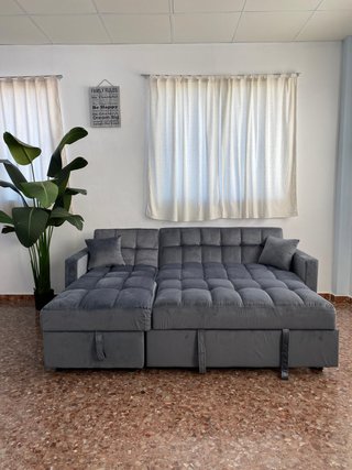 Sofá Cama Gris con Arcón Nuevo