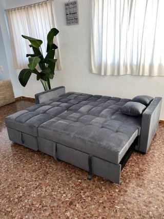 Sofá Cama Gris con Arcón Nuevo