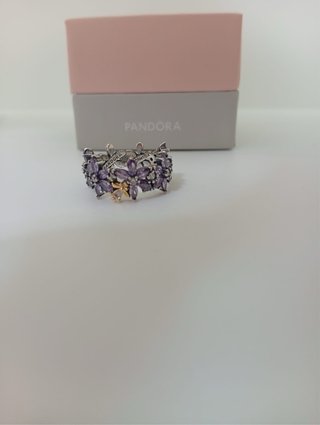 Anillo Pandora Flor Lila Talla 54