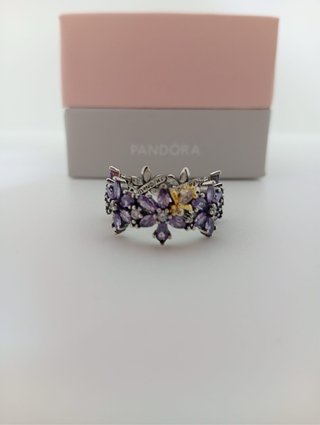 Anillo Pandora Flor Lila Talla 54