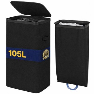 Cesto Biancheria Sporca Nero Portabiancheria 105L Sacco